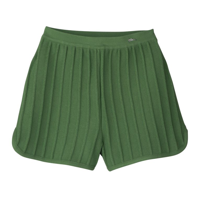 Women Longchamp Knit Shorts Green | Ireland-275OFZRTG