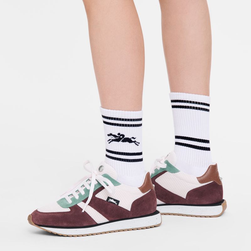 Women Longchamp Knit Socks White | Ireland-785DXQUTJ
