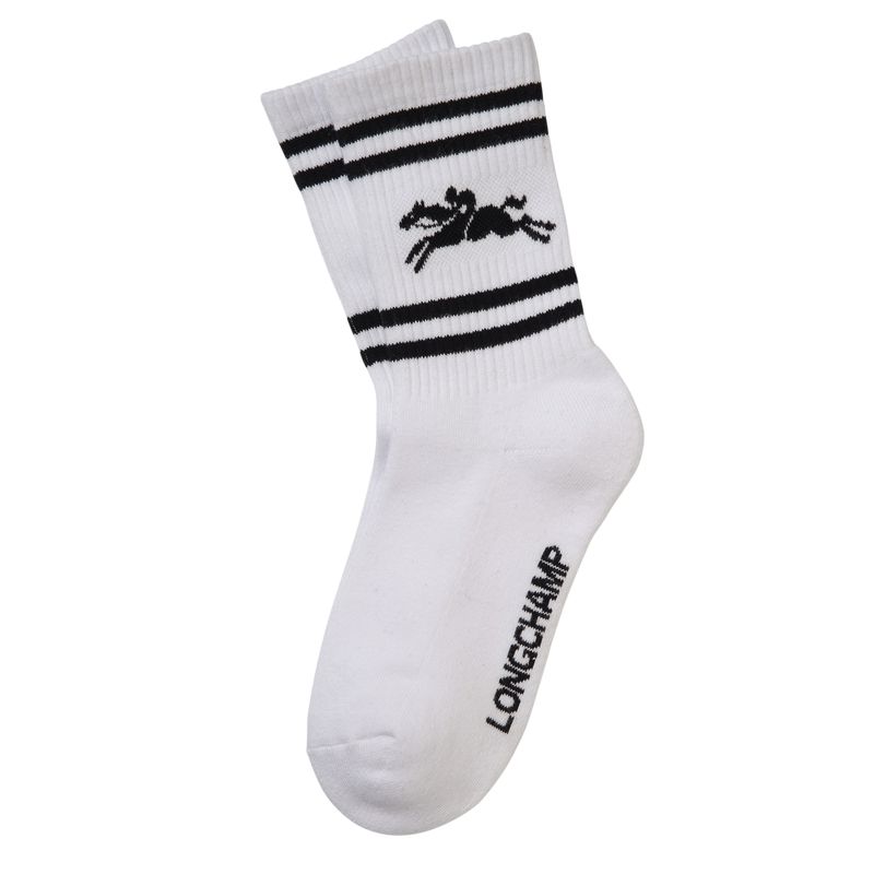 Women Longchamp Knit Socks White | Ireland-785DXQUTJ