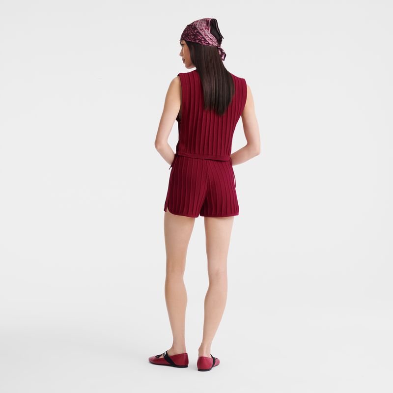 Women Longchamp Knit Top Dark Red | Ireland-601JSNEYA