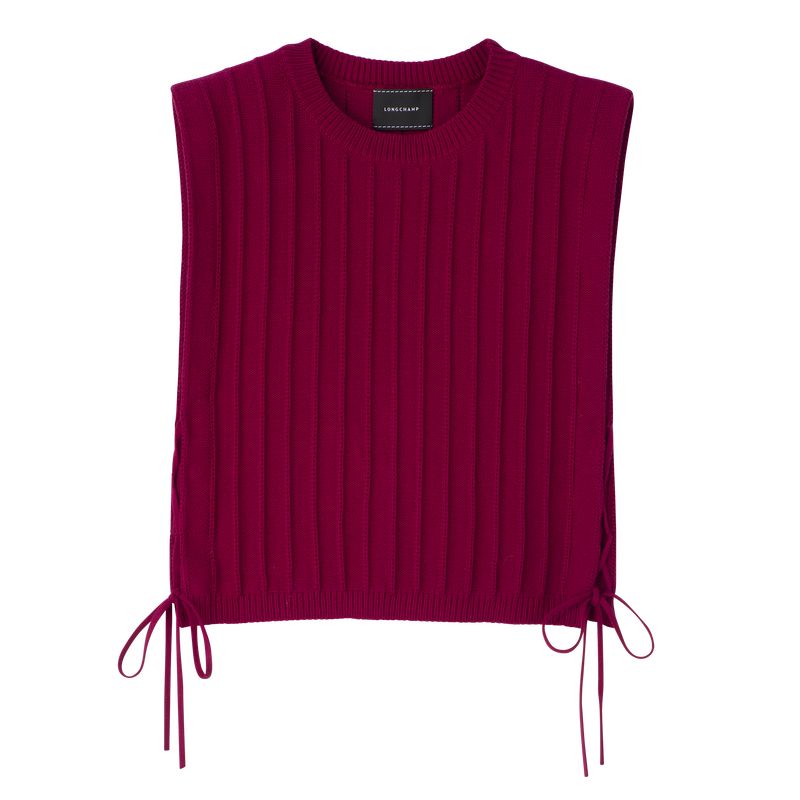 Women Longchamp Knit Top Dark Red | Ireland-601JSNEYA