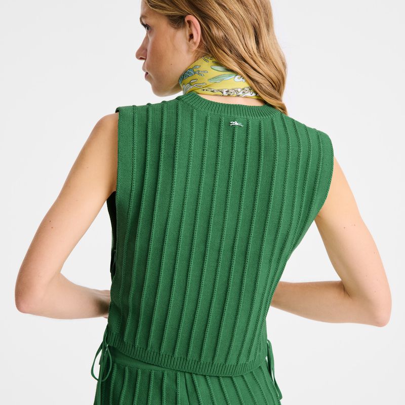 Women Longchamp Knit Top Green | Ireland-293PWBSMG