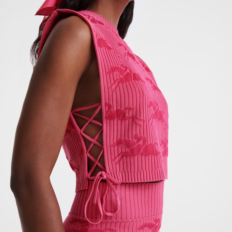 Women Longchamp Knit Top Pink | Ireland-496QHXZOK
