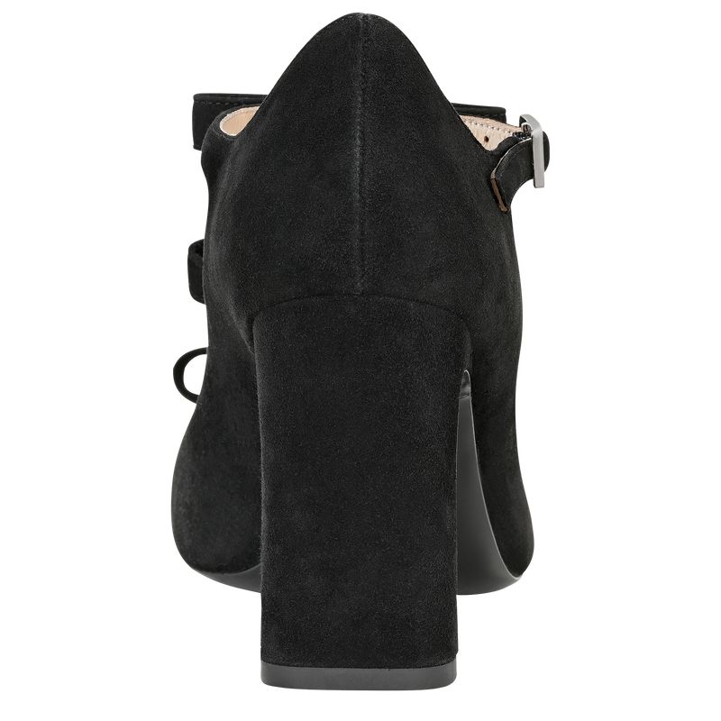 Women Longchamp La Baronne Sandals Black | Ireland-287JGZKPW