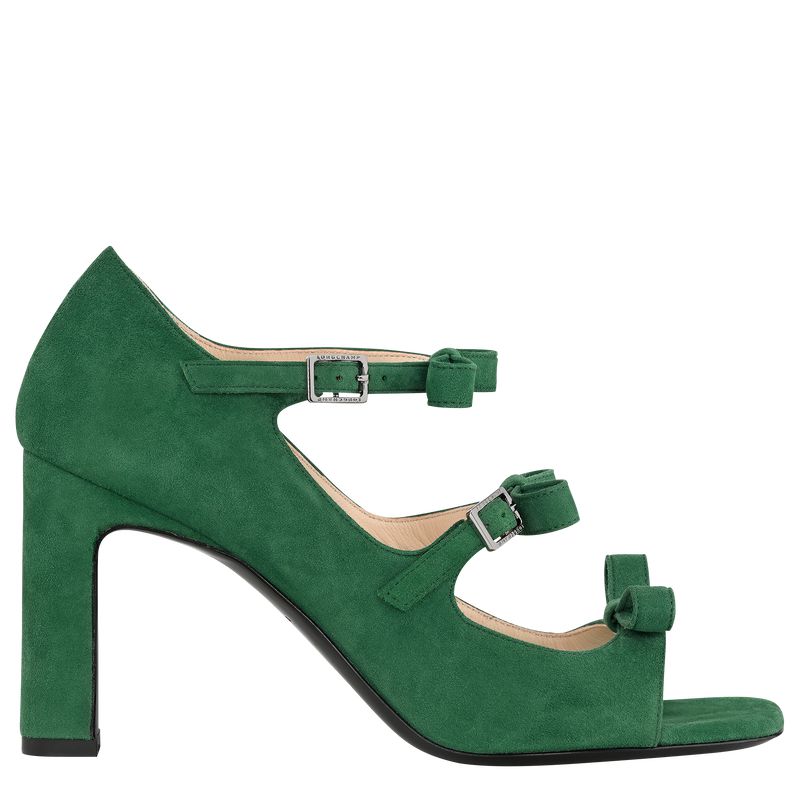 Women Longchamp La Baronne Sandals Green | Ireland-194NYRIVD