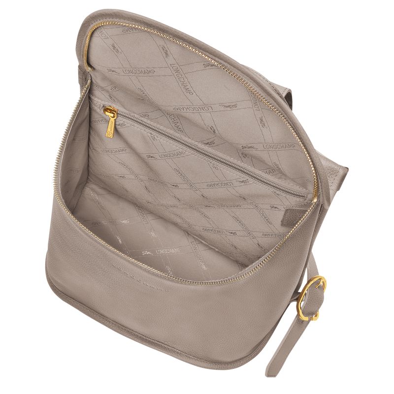 Women Longchamp Le Foulonné Backpack Beige | Ireland-936QDAUXY