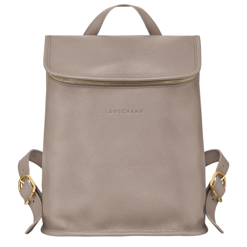 Women Longchamp Le Foulonné Backpack Beige | Ireland-936QDAUXY