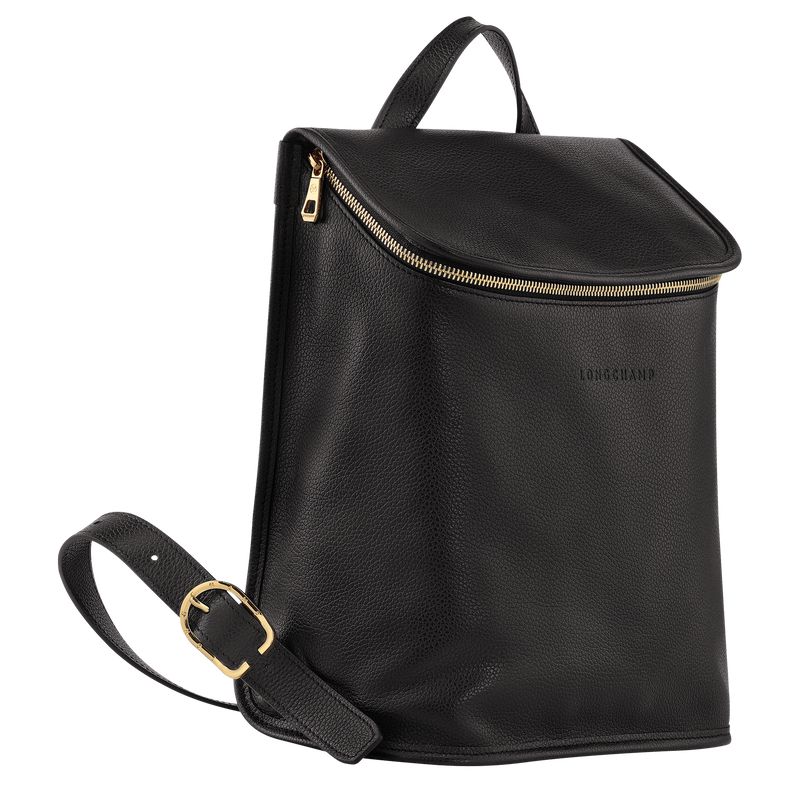 Women Longchamp Le Foulonné Backpack Black | Ireland-598PRWLFQ