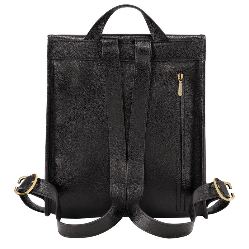 Women Longchamp Le Foulonné Backpack Black | Ireland-598PRWLFQ
