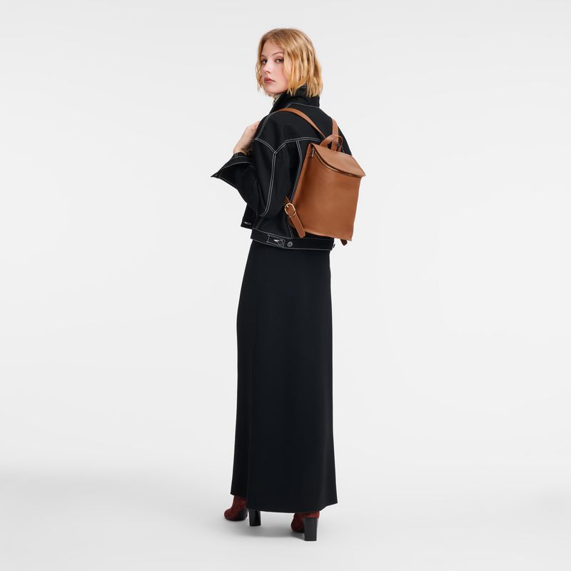 Women Longchamp Le Foulonné Backpack Brown | Ireland-104QKBLJY