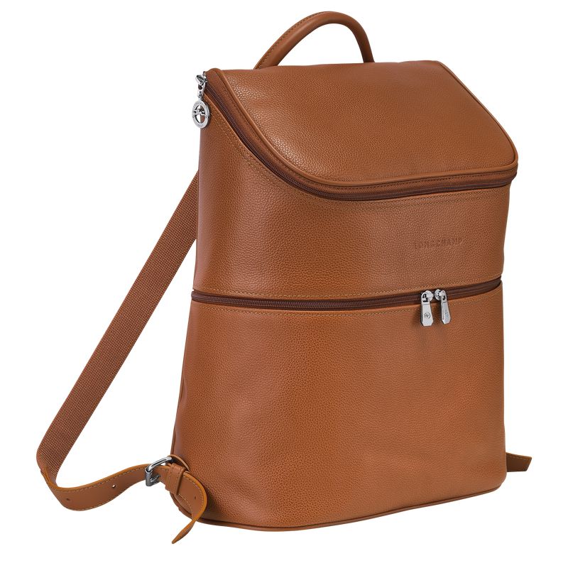 Women Longchamp Le Foulonné Backpack Brown | Ireland-132UOITBF