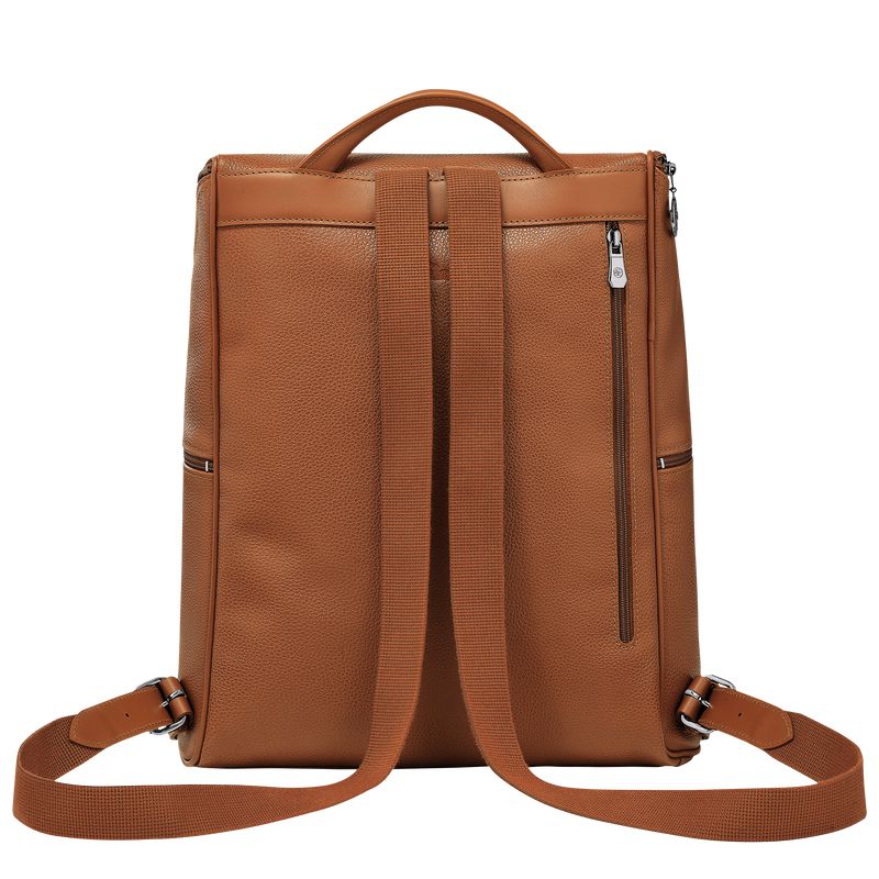 Women Longchamp Le Foulonné Backpack Brown | Ireland-132UOITBF