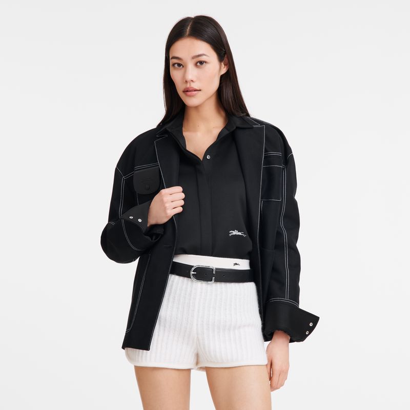 Women Longchamp Le Foulonné Belt Black | Ireland-480WEYVNI
