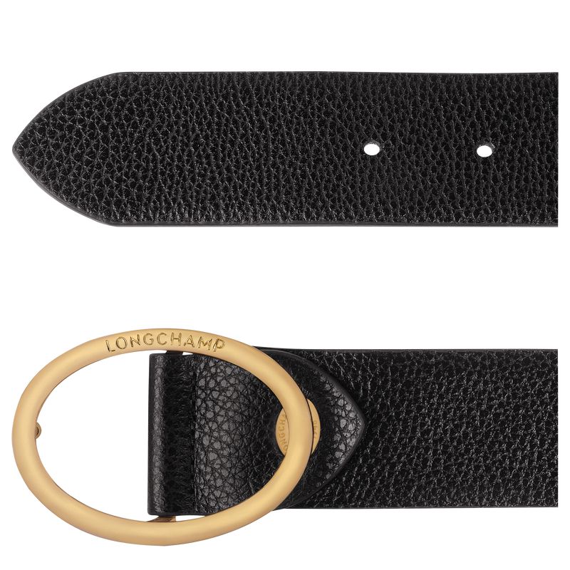 Women Longchamp Le Foulonné Belt Black | Ireland-921SVTZMH