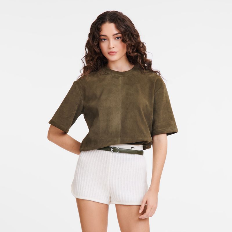 Women Longchamp Le Foulonné Belt Khaki | Ireland-035TKORXI