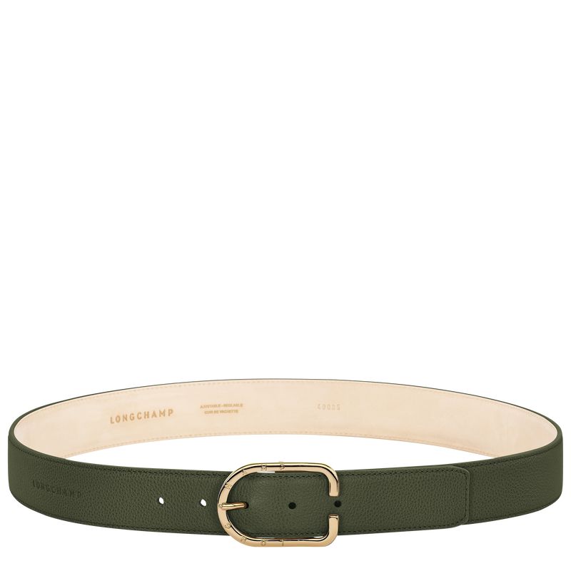 Women Longchamp Le Foulonné Belt Khaki | Ireland-759FVWPZN