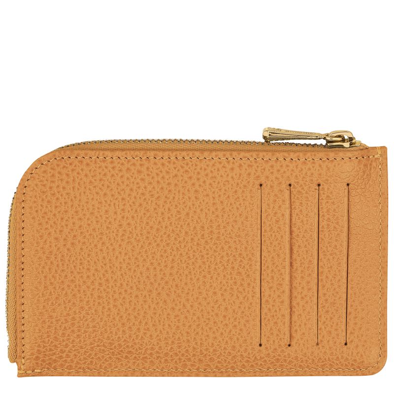 Women Longchamp Le Foulonné Card Holder Brown | Ireland-167ITRXLN
