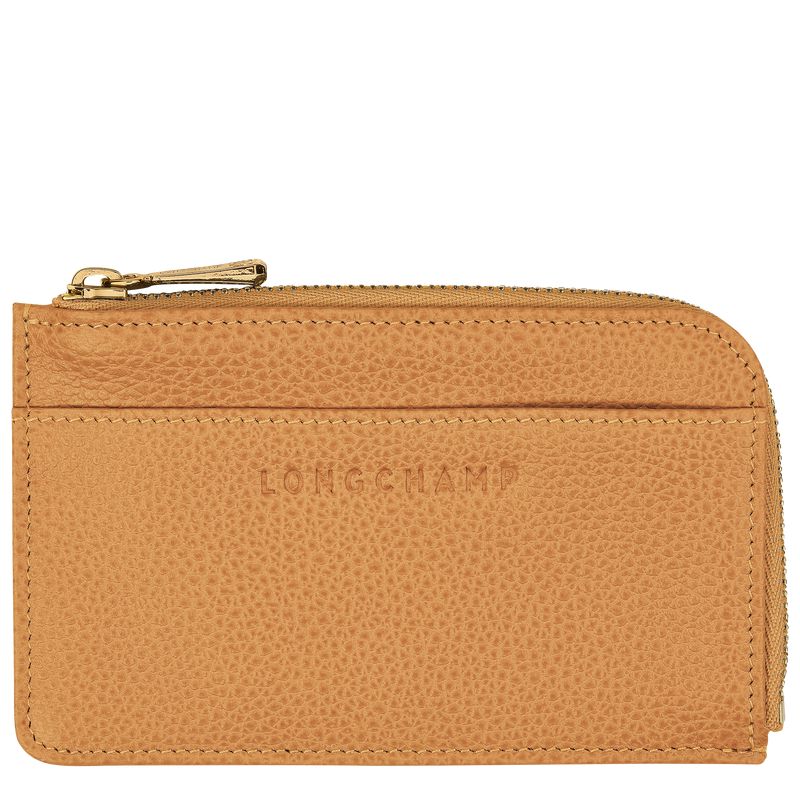 Women Longchamp Le Foulonné Card Holder Brown | Ireland-167ITRXLN