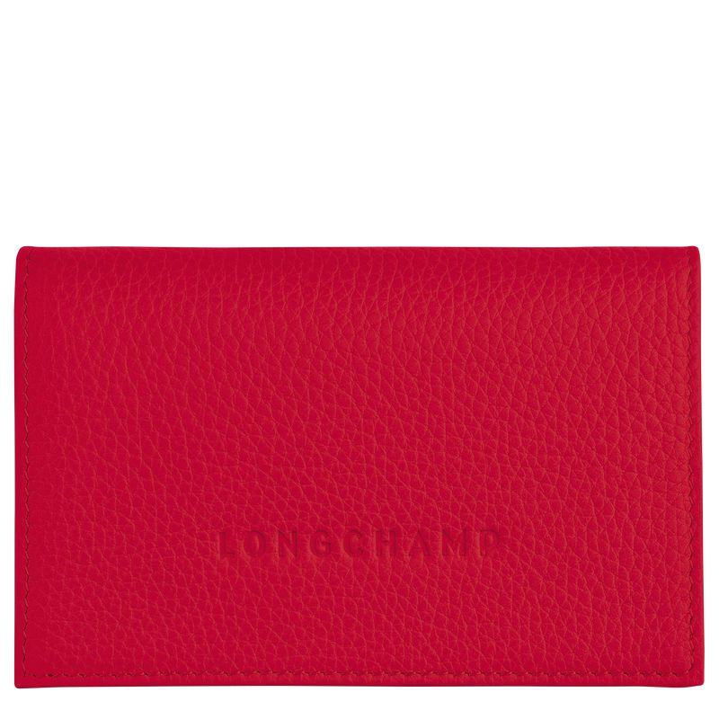 Women Longchamp Le Foulonné Card Holder Red | Ireland-504OJSEPG