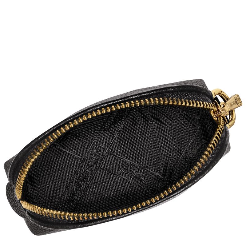 Women Longchamp Le Foulonné Coin Purse Black | Ireland-712HYUKBT