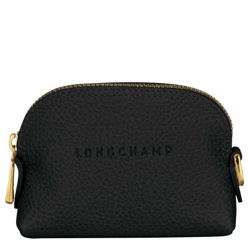 Women Longchamp Le Foulonné Coin Purse Black | Ireland-712HYUKBT