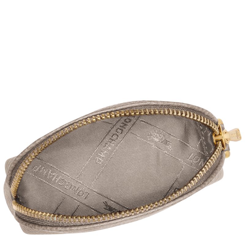 Women Longchamp Le Foulonné Coin Purse Grey | Ireland-187MSFXWC