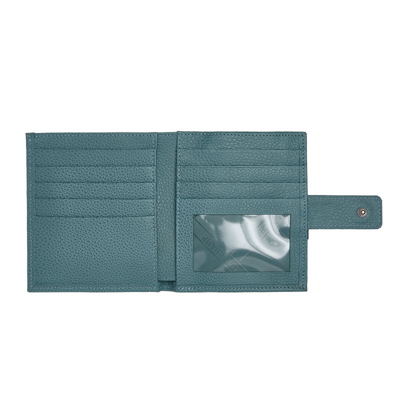 Women Longchamp Le Foulonné Compact Wallet Blue | Ireland-048DLSNRJ