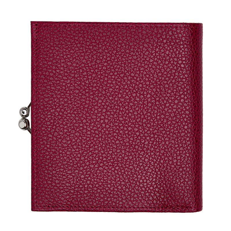 Women Longchamp Le Foulonné Compact Wallet Dark Pink | Ireland-871FRLSVY