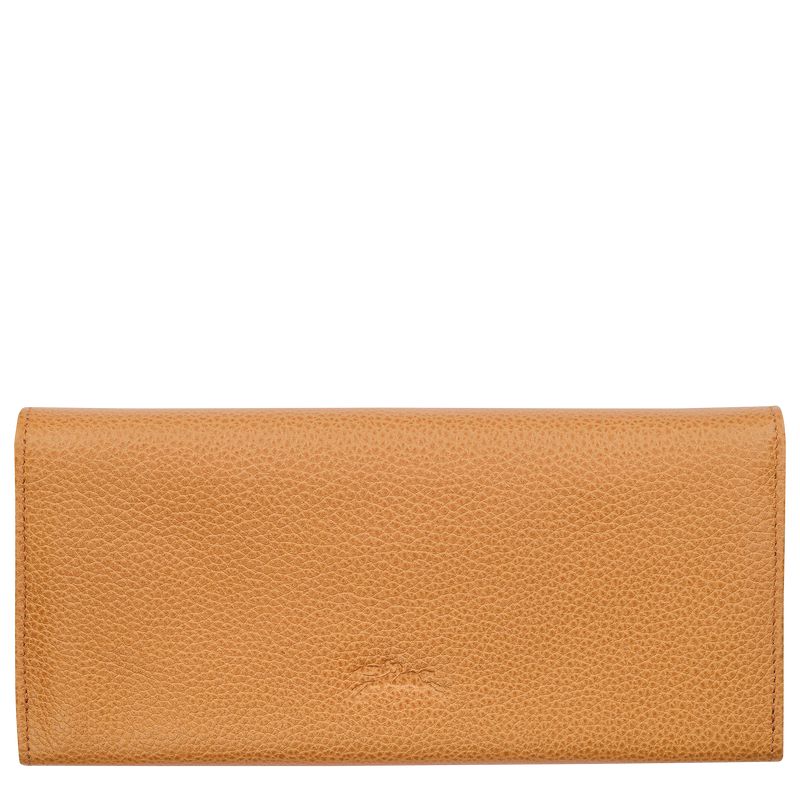 Women Longchamp Le Foulonné Continental Wallet Brown | Ireland-832TUHXGD
