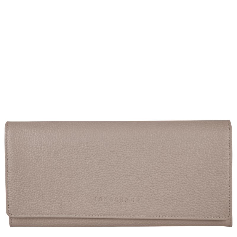 Women Longchamp Le Foulonné Continental Wallet Grey | Ireland-580KXLSQB