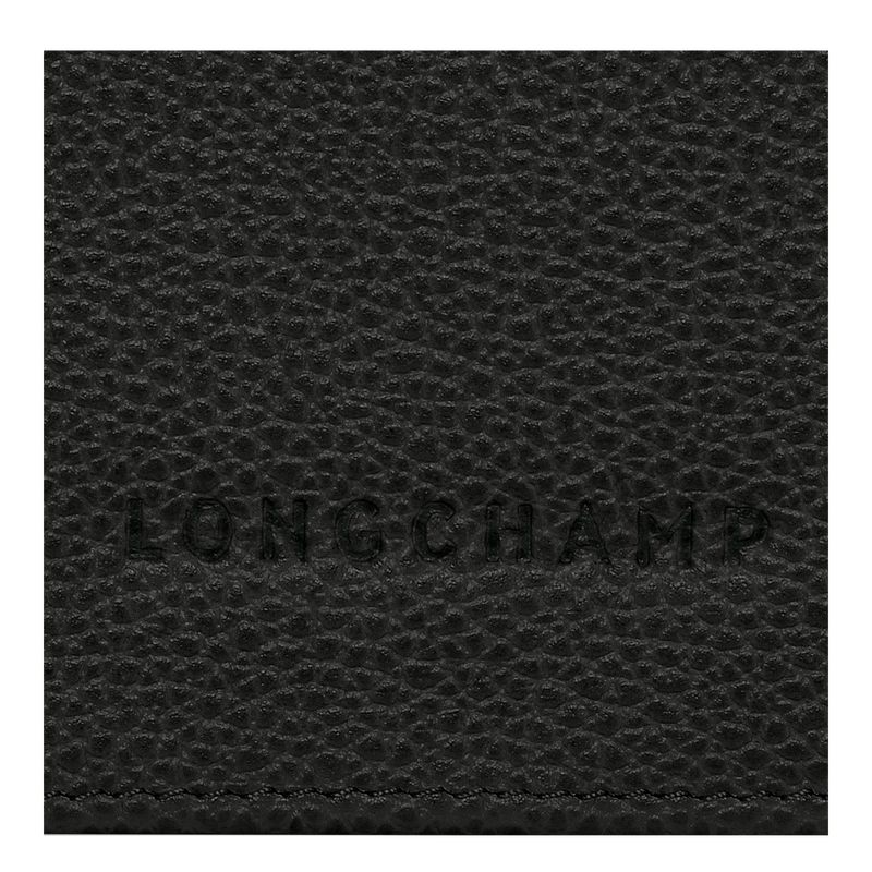 Women Longchamp Le Foulonné Continental Wallet Black | Ireland-916VLMAOY