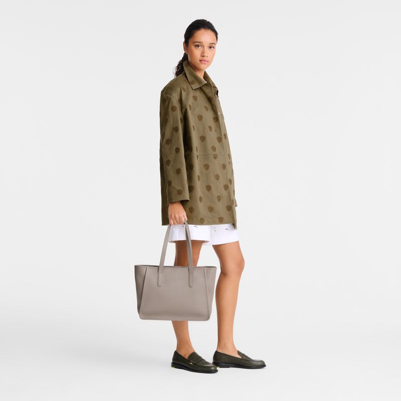 Women Longchamp Le Foulonné L Tote Bag Beige | Ireland-456WHSMIB