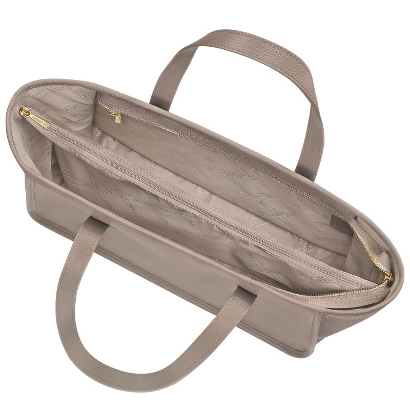 Women Longchamp Le Foulonné L Tote Bag Beige | Ireland-456WHSMIB