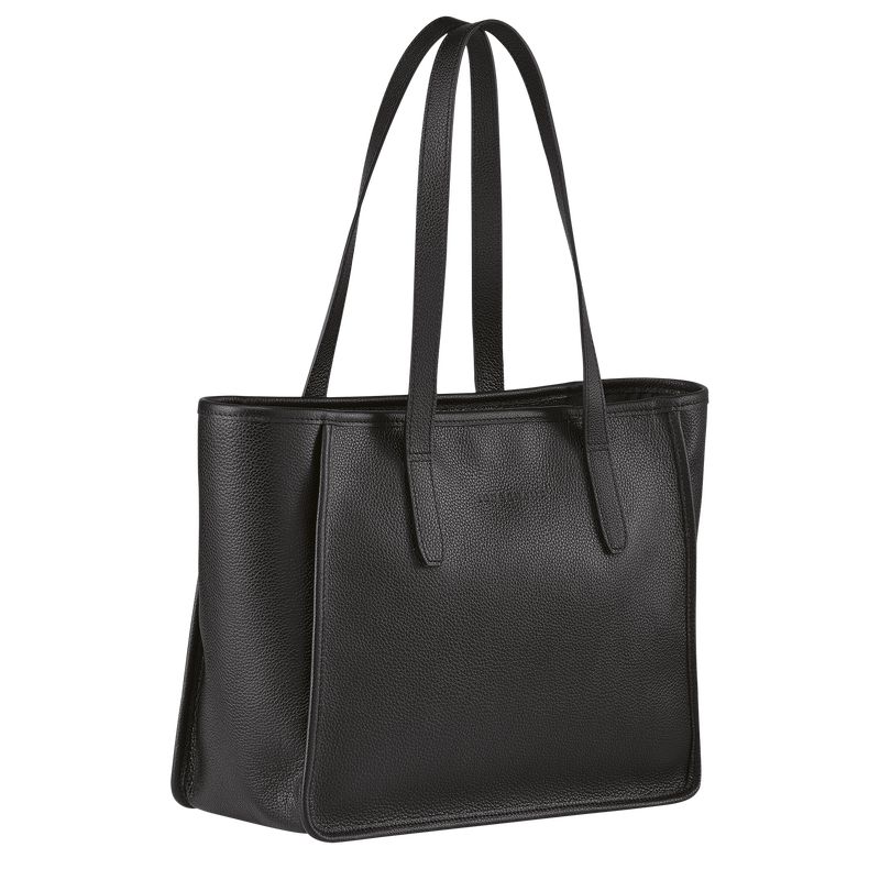 Women Longchamp Le Foulonné L Tote Bag Black | Ireland-513OUDRBX