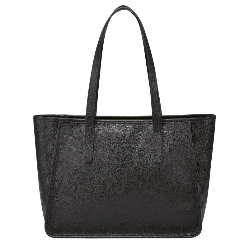 Women Longchamp Le Foulonné L Tote Bag Black | Ireland-513OUDRBX