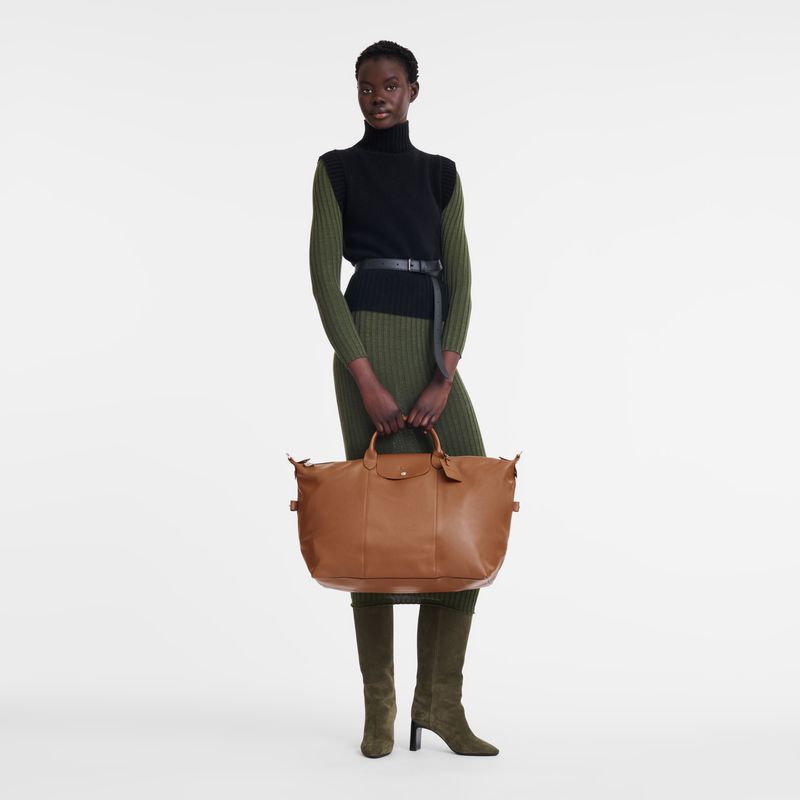 Women Longchamp Le Foulonné L Travel Bag Brown | Ireland-381XQPVEA
