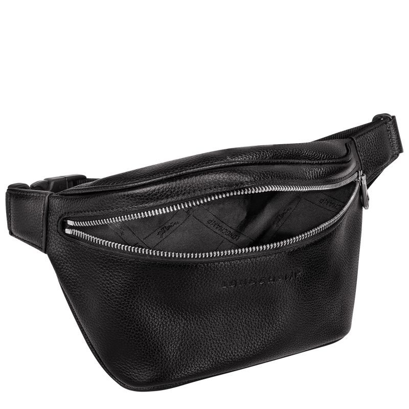 Women Longchamp Le Foulonné M Belt Bag Black | Ireland-257MAJVPK