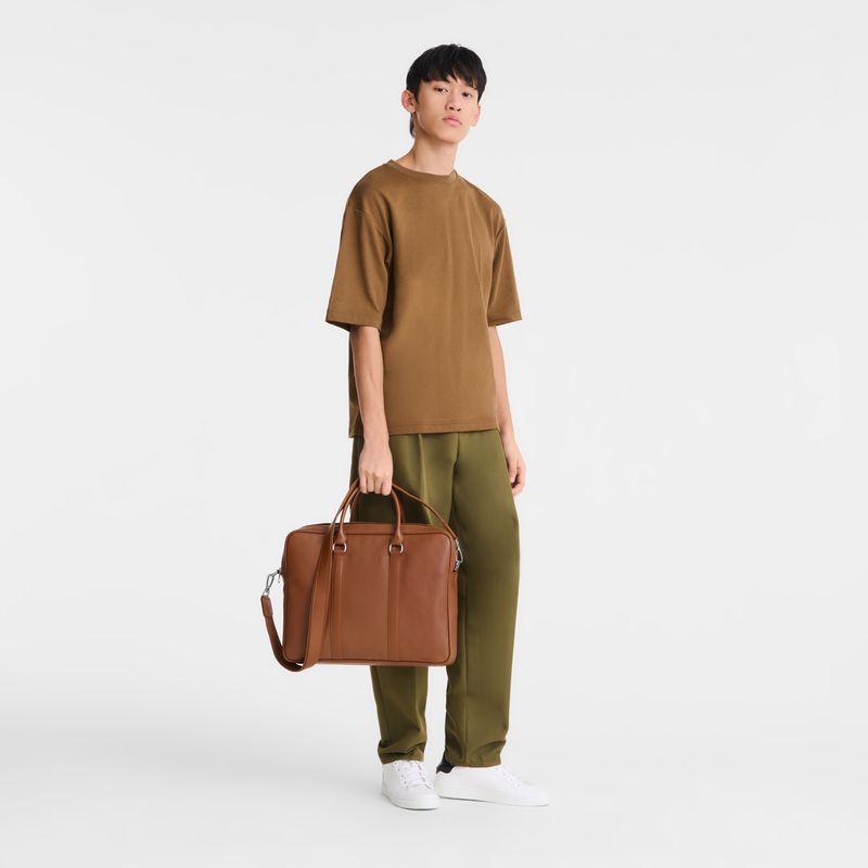 Women Longchamp Le Foulonné M Briefcase Brown | Ireland-651IOMCDB