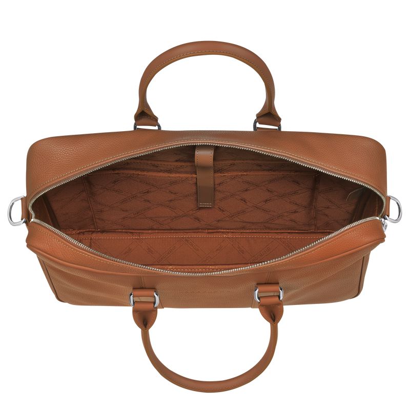 Women Longchamp Le Foulonné M Briefcase Brown | Ireland-651IOMCDB