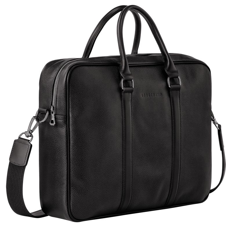 Women Longchamp Le Foulonné M Briefcase Black | Ireland-941QWTOPR