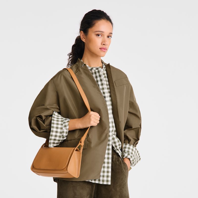 Women Longchamp Le Foulonné M Crossbody Bag Brown | Ireland-437XTFBMV