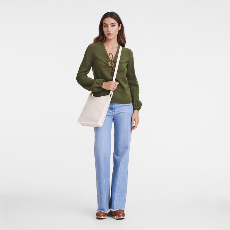 Women Longchamp Le Foulonné M Crossbody Bag Beige | Ireland-945GIWRZD