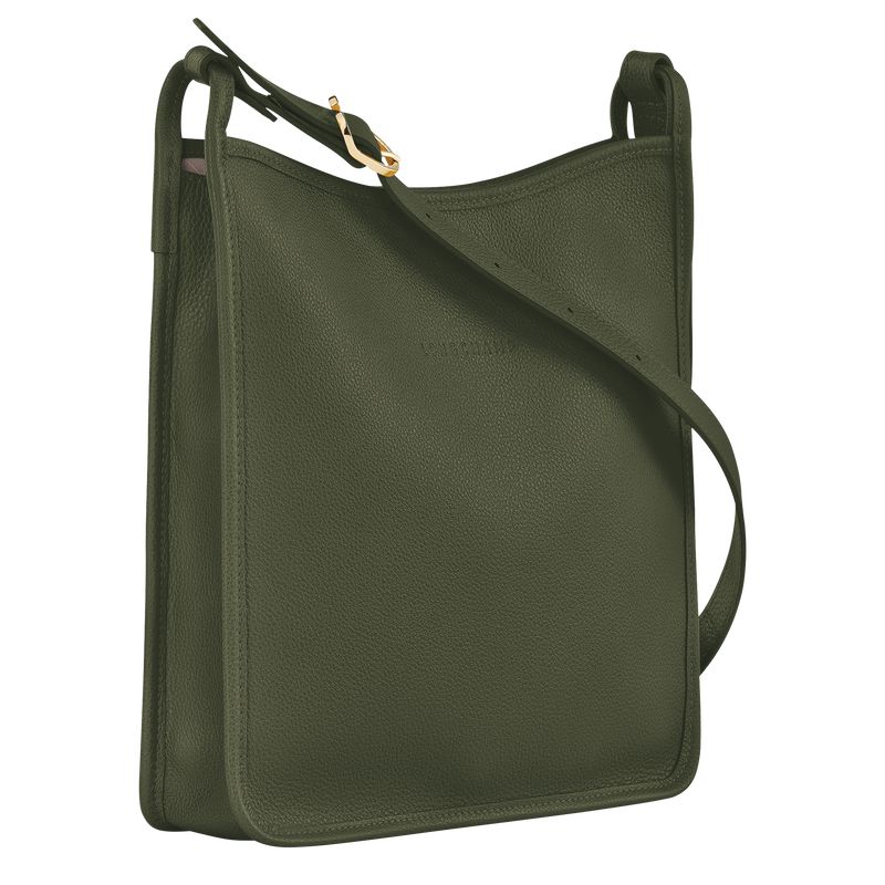 Women Longchamp Le Foulonné M Crossbody Bag Khaki | Ireland-491TXBCIA