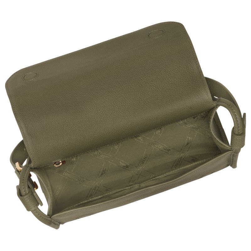 Women Longchamp Le Foulonné M Crossbody Bag Khaki | Ireland-308RXPBTD