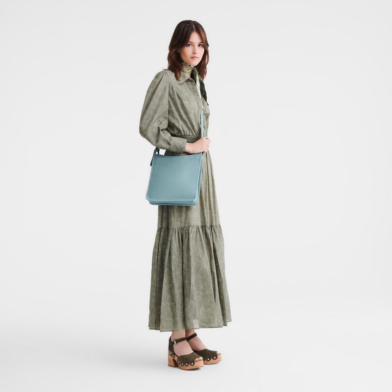 Women Longchamp Le Foulonné M Crossbody Bag Blue | Ireland-237ICGHAS