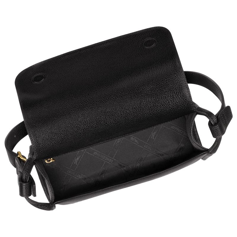 Women Longchamp Le Foulonné M Crossbody Bag Black | Ireland-129VNZJLO