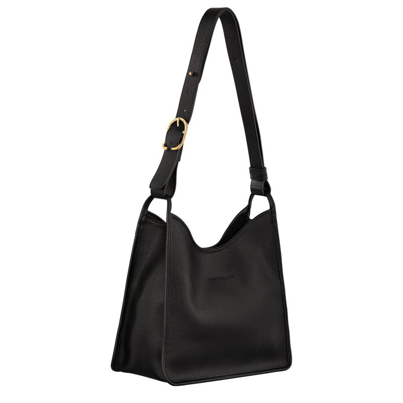 Women Longchamp Le Foulonné M Hobo Bag Black | Ireland-564VNIQWG