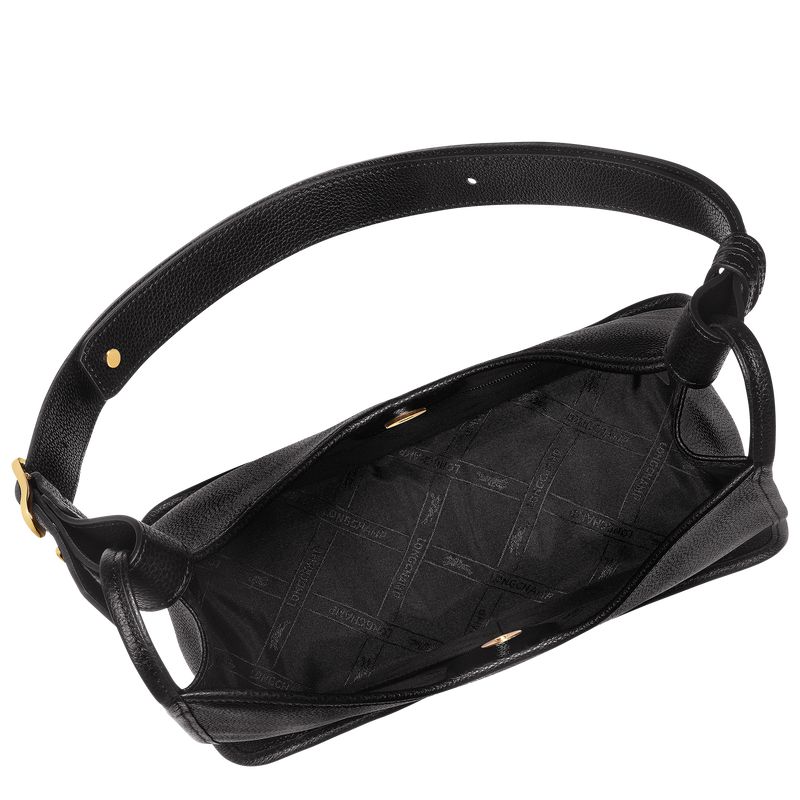 Women Longchamp Le Foulonné M Hobo Bag Black | Ireland-564VNIQWG