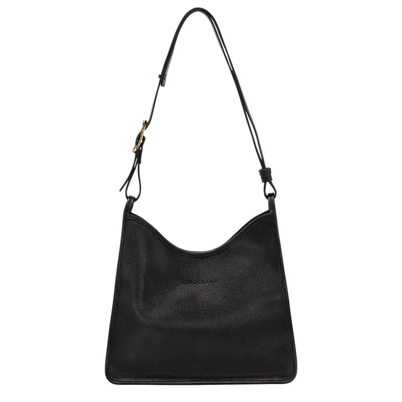 Women Longchamp Le Foulonné M Hobo Bag Black | Ireland-564VNIQWG