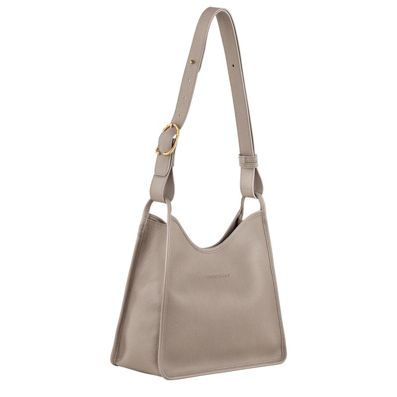 Women Longchamp Le Foulonné M Hobo Bag Grey | Ireland-290BFOVHU